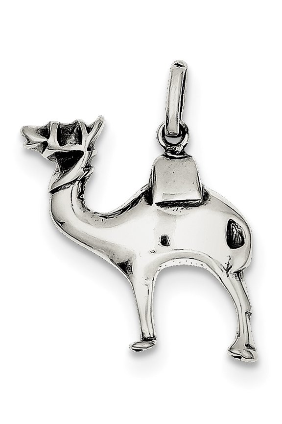 Sterling Silver Antiqued Camel Charm (23 X 21) Made In India qc4079