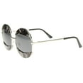 thumbnail image 3 of sunglassLA - Women's High Fashion Eyelid Metal Frame Oversize Round Sunglasses - 58mm, 3 of 4