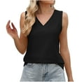 thumbnail image 2 of Tank Tops for Women Sleeveless V Neck Solid Loose Casual T-shirt Black XXL, 2 of 5