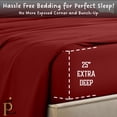 thumbnail image 3 of PRATYUX Short Queen Size Fitted Sheet Only - 800-Thread Count 100% Pure Organic Cotton, 25 inches Extra Deep Pockets Fitted Sheet, Soft, Sateen Weave - Burgundy Color, 3 of 7