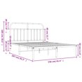 thumbnail image 4 of vidaXL Metal Bed Frame with Headboard Black 150x200 cm King Size, 4 of 5