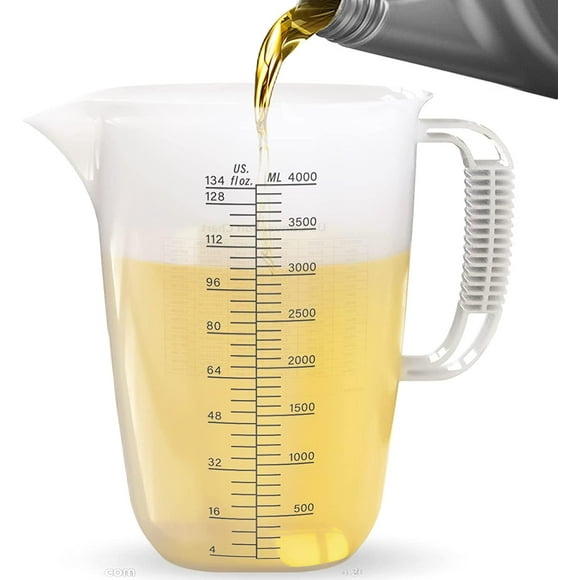 shiyou-1 Gallon 134oz Measure Pitcher,US Conversion Chart, Extra Large Plastic Measuring Cup-Strong Food Grade, Graduated Mixing Pitcher for Lawn, Pool Chemicals,Home Hobbies,Motor Oil and Fluids