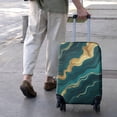 thumbnail image 3 of Teal Gold Marble Pattern Luggage Cover Fashion Suitcase Cover Baggage Covers Fit 25-28 Inch Luggage (Go Travel), 3 of 5
