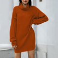 thumbnail image 2 of Yokua Women's Loose Turtleneck Oversize Long Pullover Sweater Dress, 2 of 7