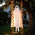 thumbnail image 2 of 2026 Hanging Swinging Ghost Halloween Decor, Maple Leaf Vine with Remote String Lights, Spooky Cute Decoration for Outdoor Yard Porch Tree (M Lighted Ghost), 2 of 8