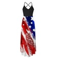 thumbnail image 4 of YAGHYAGH Womens Spaghetti Strap American Flag Print Irregular Maxi Dress, 4 of 4