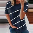 thumbnail image 1 of DPTALR Femmes Casual Manches Courtes Coutures Col Rond Pull T-shirt Mince, 1 of 3