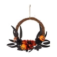 thumbnail image 1 of Corona de Halloween para decoración de puerta de entrada, guirnalda para ventana, fiesta al aire libre Flor 47cmx31cm, 1 of 8