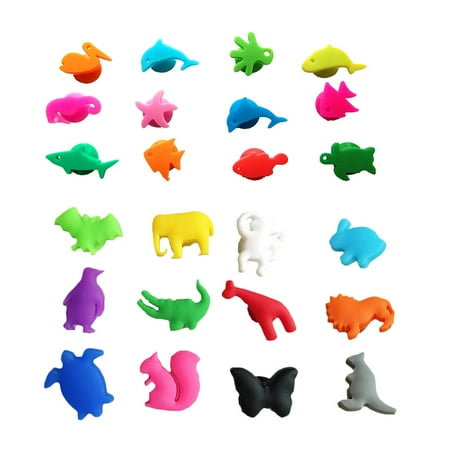 

24pcs Silicone Wine Glass Markers Sea Animals and Land Animals Wine Identifier Drinking Cup Sign