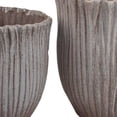 thumbnail image 2 of Benjara Decorative Planter Set of 2- Ribbed Texture Gray Ceramic Body, 2 of 6