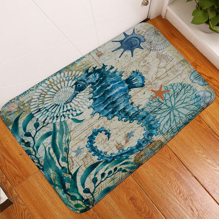 Hariumiu Octopus Whale Turtle Seahorse Bathroom Kitchen Anti-slip Floor Mat  Home Decor