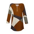 thumbnail image 4 of SwiftWear Blouse for Women Trendy 3/4 V-Neck Button Tops Summer Geometric Patterns Casual Tees 2025, 4 of 5