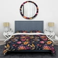 thumbnail image 3 of Designart "Feathered Boho Pink Blue Blend" Floral Bedding Covert Set - Cottage Bed Set With 2 Shams, 3 of 5