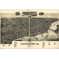 thumbnail image 1 of 24"x36" Gallery Poster, birdseye view map of davenport iowa 1888, 1 of 1