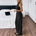 thumbnail image 5 of LEKWK Two Piece Sets for Women Sleeveless High Neck Pleated Tank Tops and Elastic Waist Wide Leg Pants Summer Fashion Casual Vacation Daily Wear, 5 of 7