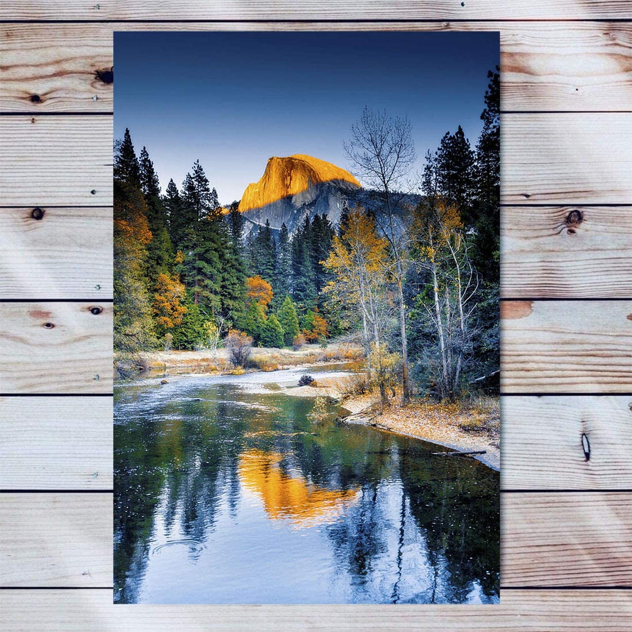 Nature Landscape Canvas Wall Art Artwork Wooden Frame Painting Half Dome  Reflection Landscape Nature Artwork For Bedroom Bathroom Home Office Living  Room Decorations 16x24 Inch