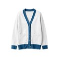 thumbnail image 5 of QIYAGBSA Cardigan Sweaters for Women Denim Patchwork Button Down Ribbed Knit Long Sleeve Fall Winter Casual Mid Length Tops with Pockets, 5 of 5