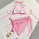 thumbnail image 4 of Trajes de Baño de Bikini de Mujer de Moda Sexy Sólido E Impreso Conjunto de Trajes de Baño Divididos, Correas Anchas Ajustables, 4 of 9