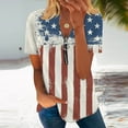 thumbnail image 2 of Dyegold Summer Tops for Women 2023 Trendy, 1/4 Zip V Neck Tops for Women Summer Plus Size Patriotic US Flag Print Tshirts Short Sleeve Loose Fit Blouse ​Tunics, 2 of 5