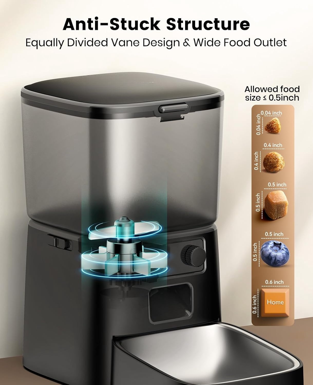 WiFi Automatic Cat Feeder – App Controlled Smart Dry Food Dispenser with Portion Control, Programmable Feeding Schedule for Indoor Cats & Small Pets