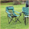 thumbnail image 4 of ARROWHEAD OUTDOOR Chaise de Camping Hybride Pliante Portable 2-en-1, Inclinaison Réglable, Évent, Rembourrage, Porte-Gobelet et Pochette de Rangement, Robuste, Surdimensionnée, Supporte 300 Lb, Comprend un Sac, Vert (Neuf), 4 of 4