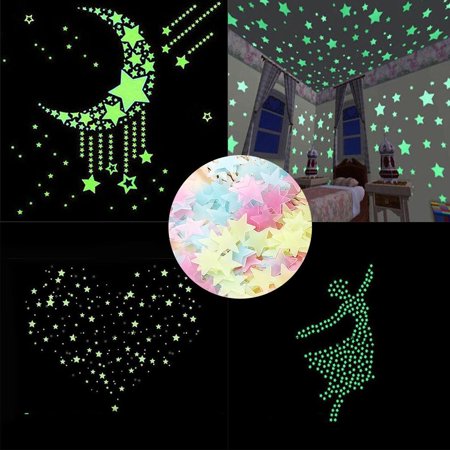 Generic Baby Kids Home Bedroom Fluorescent 3d Luminous Stars Wall