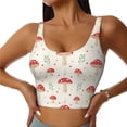 thumbnail image 2 of Uemuo Flat Mushrooms Pattern Women's Sports Bra - High Impact Support, Breathable, and Comfortable Athletic Bra for Running, Yoga, and Workouts, 2 of 9