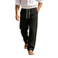 thumbnail image 2 of Tsivenald Work Pants for Men Elastic Drawstring Waist Lightweight Breathable Fabric Loose Fit Summer Beach Trousers, 2 of 9