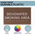thumbnail image 3 of ADA CENTRAL SIGNS - 6" X4" Designated Smoking Area Sign - ADA Compliant Tactile Graphics Grade 2 Braille Text | Smoking Permitted Wall Signs for Offices, Private Businesses, Schools, and Restaurants, 3 of 7