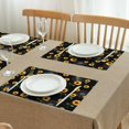thumbnail image 3 of Vintage Sunflower Placemats Set of 4, Machine Washable Heat Resistant Linen Table Mats with Boho Floral Pattern Featuring Rustic Butterflies, Bees, and Yellow Blooms, 3 of 6