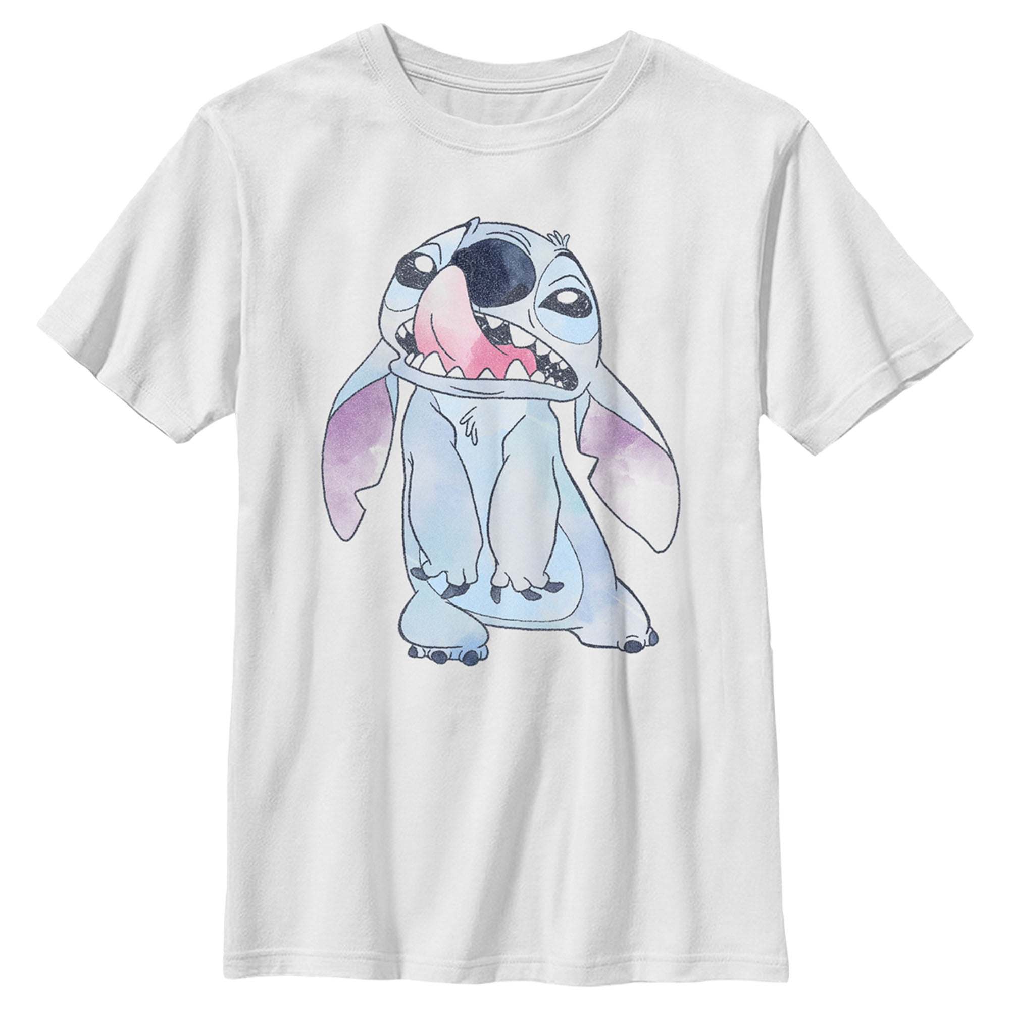 Boy s Lilo & Stitch Watercolor Stitch Graphic Tee White Medium