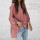 thumbnail image 4 of ICHUANYI Liquidación Mujer Color V-Cuello Manga Larga Casual Suelta Camisa Botones Diario Tops ICHUANYI WER202308246533, 4 of 9