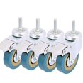 thumbnail image 1 of GFDYREE Pack of 4, Industrial Lockable Threaded Stem Mount Swivel Caster 360°Rotation Non-Marking 3 inch Castor Wheel with Brake for Trolley, Carts, Furniture, Dolly, Workben (M12), 1 of 7