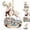 Reindeer, variant on Coastal Christmas Bell Ornament with Lighthouse Scene, Ocean Beach Theme Acrylic Tree Hanging Decoration with Red Bow and Blue Crystal, 1.46 Inch, 1 Pack, Across the Miles Always Near