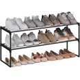 thumbnail image 1 of Zapatero de 2 Niveles, Estantería de Metal, Estantería de Zapatos, para 8 a 10 Pares, 30 x 92 x 34 cm, Estante Apilable, 1 of 16