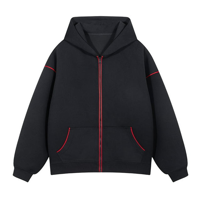 Kalauyu Men Hoodies Casual Hoodie for Men with Pockets Full Zip Long Sleeve Sweatshirt Sports Hooded Jacket
