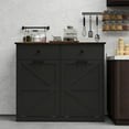thumbnail image 2 of S-HOME Free Standing Farmhouse Black Tilt Out Trash Cabinet for Kitchen Conveniently Holds 20 Gallon Cans with Barn Door, 2 of 14