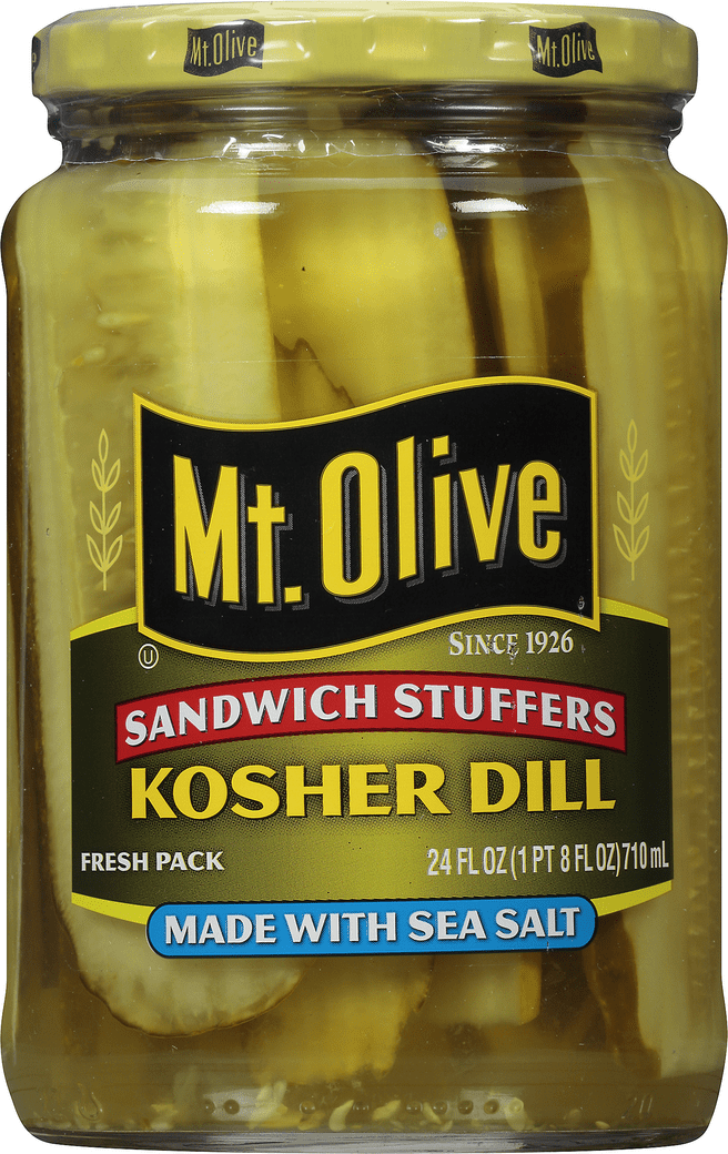 Mt. Olive Kosher Dill Pickle Sandwich Stuffers made with Sea Salt, 24