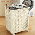 thumbnail image 3 of Cesta de Ropa de Cesta de Lavanderia Grande Plegable, Cesta de Lavandería Blanca Cremosa, Diseño Minimalista de Diseño de Lavander., 3 of 7