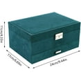 thumbnail image 4 of Fetcoi, 2 Layers Jewelry Organizer Storage Case Flannel Jewellery Box with 2 Drawers And Lock, 4 of 9