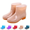 thumbnail image 4 of XIMIN Women's Transparent Rain Shoes Waterproof Rain Boots Work Ankle Boots Adult Booties Stylish Rubber Non-slip Shoes Car Wash Footwear for Lawn Care,Gardening, 4 of 4