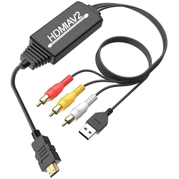 HDMI to RCA Converter, HDMI to RCA Cable Adapter, 1080P HDMI to AV 3RCA