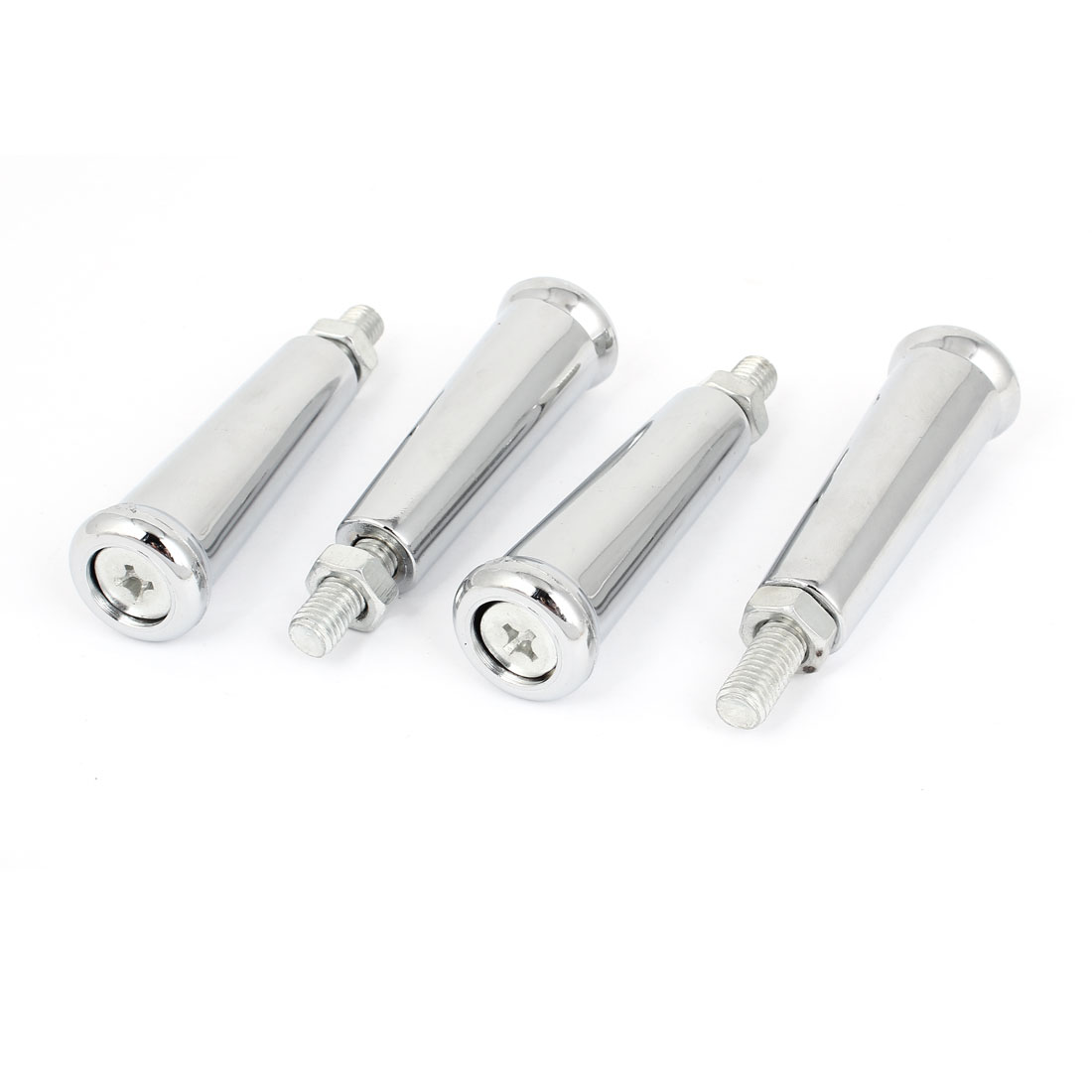 2 PCS Silver Tone 10mm Metal Thread Revolving Grip for Milling Machine