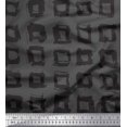 thumbnail image 1 of Soimoi Gray Silk Fabric Square Geometric Decor Fabric Printed Yard 42 Inch Wide, 1 of 3
