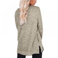 thumbnail image 5 of Ladies Mid-Length Sweater  Neck Long-Sleeved Casual Loose Top With Pockets, 5 of 5
