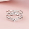thumbnail image 6 of SHELOVES 925 Sterling Silver Guard Ring Enhancers for Women Crown Engagement AAAAA CZ Exquisite Wedding Band Size 8, 6 of 7