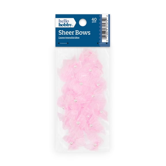Hello Hobby Accessories Bows Sheer, Pink, 40 piece