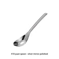 thumbnail image 2 of Baby Feeding Spoon Mirror Polished Washable Anti-rust Smooth Solid Color Nonslip Handle Kitchen Soup Porridge Scoop Tool Silver, 2 of 10