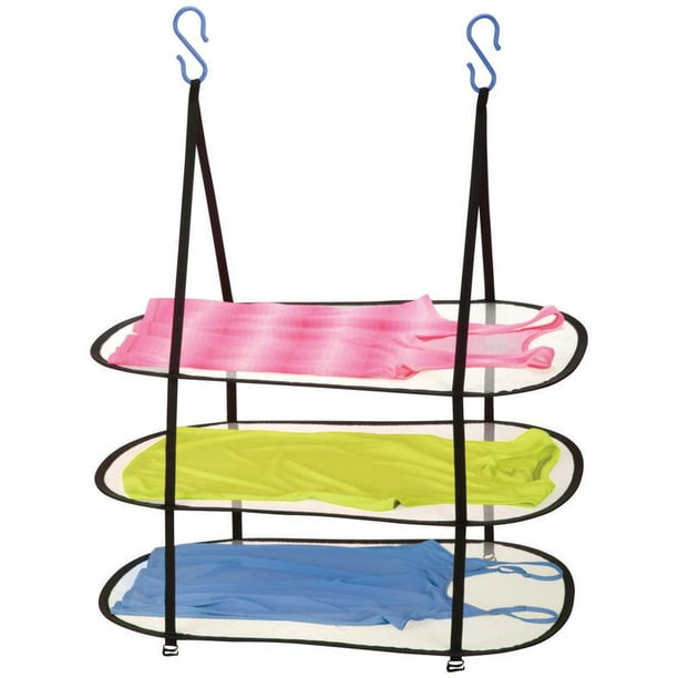 Honey Can Do Hanging Drying Rack with 3 tiers, Black (Pack of 2