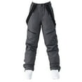thumbnail image 3 of QATAINLAV Unisex Insulated Ski Snow Pants Waterproof Winter Outdoor Hiking Pants Casual Adjustable Waist Snowboard Snowpants Gray XL, 3 of 6